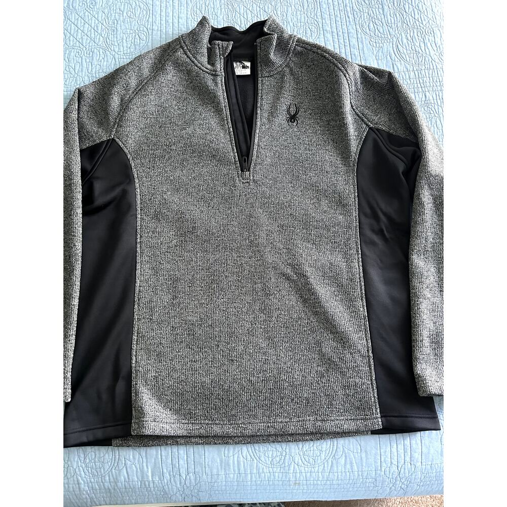 Men Spyder 1/4 Zip Gray Size XXL Pre Owned